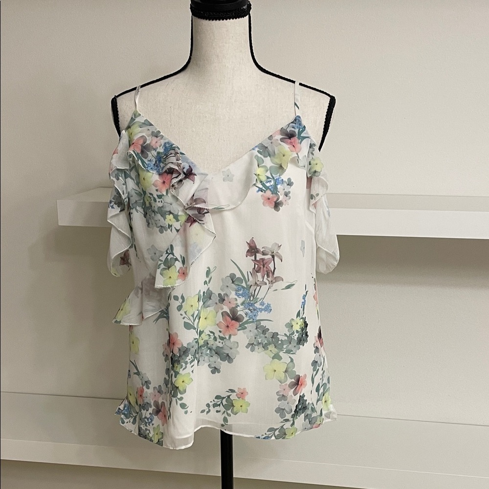 Ted Baker London Floral Ruffle Blouse - Multicolor